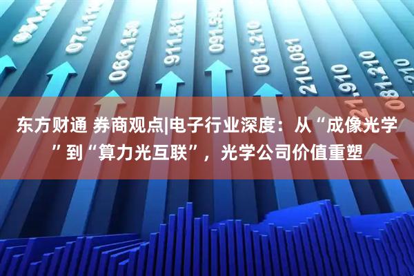 东方财通 券商观点|电子行业深度：从“成像光学”到“算力光互联”，光学公司价值重塑